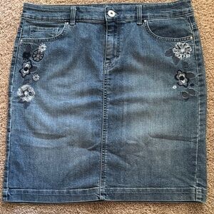 Style & Co. Blue Embellished Pencil Skirt